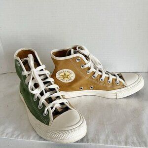 Converse Chuck Taylor Two Tone Logo High Tops Green Gold Sz Womens 7 5 Mens 5 5